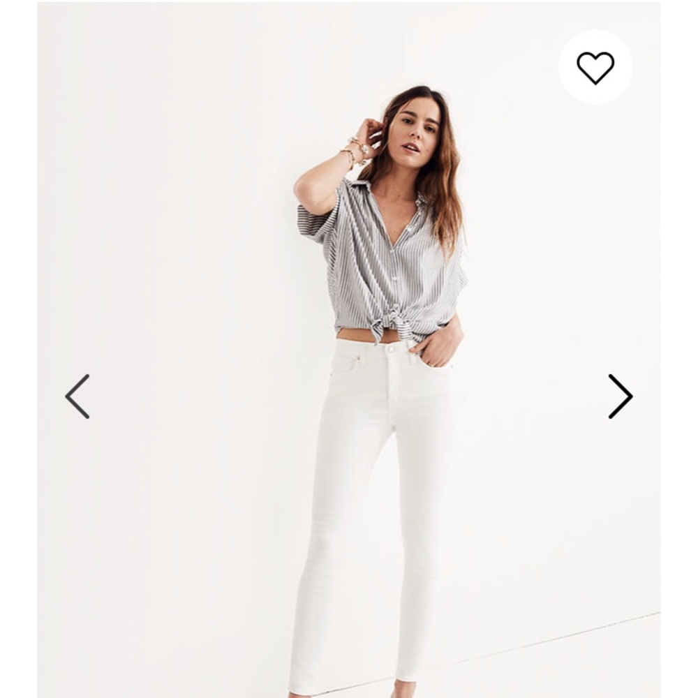 Madewell skinny high riser white jeans